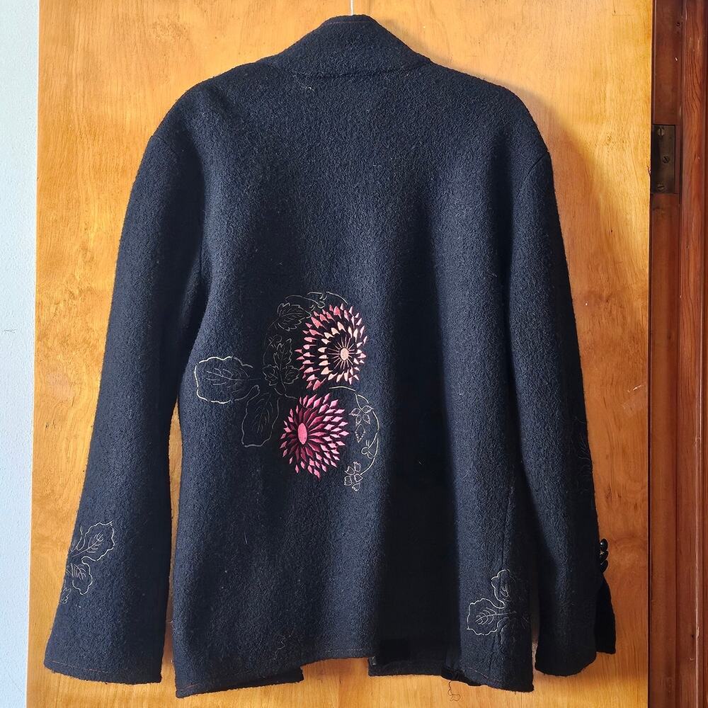 Covelo 100% Wool Embroidered Black Jacket - Picture 2 of 6